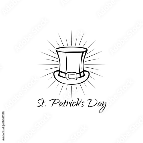 St. Patrick s Day greeting card or background with Leprechaun hat. . photo