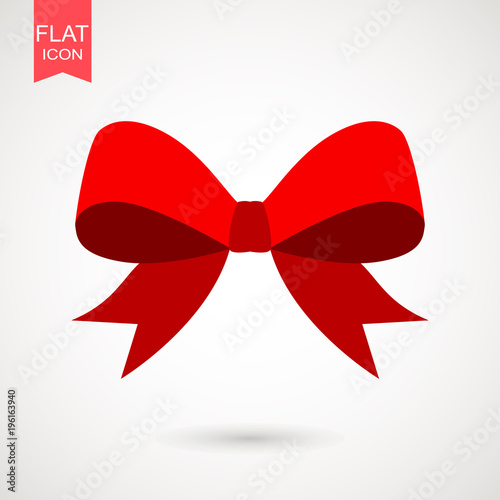 Bow icon in trendy flat style isolated on white background. Red ribbon symbol for your web site design, logo, app, UI. Vector illustration