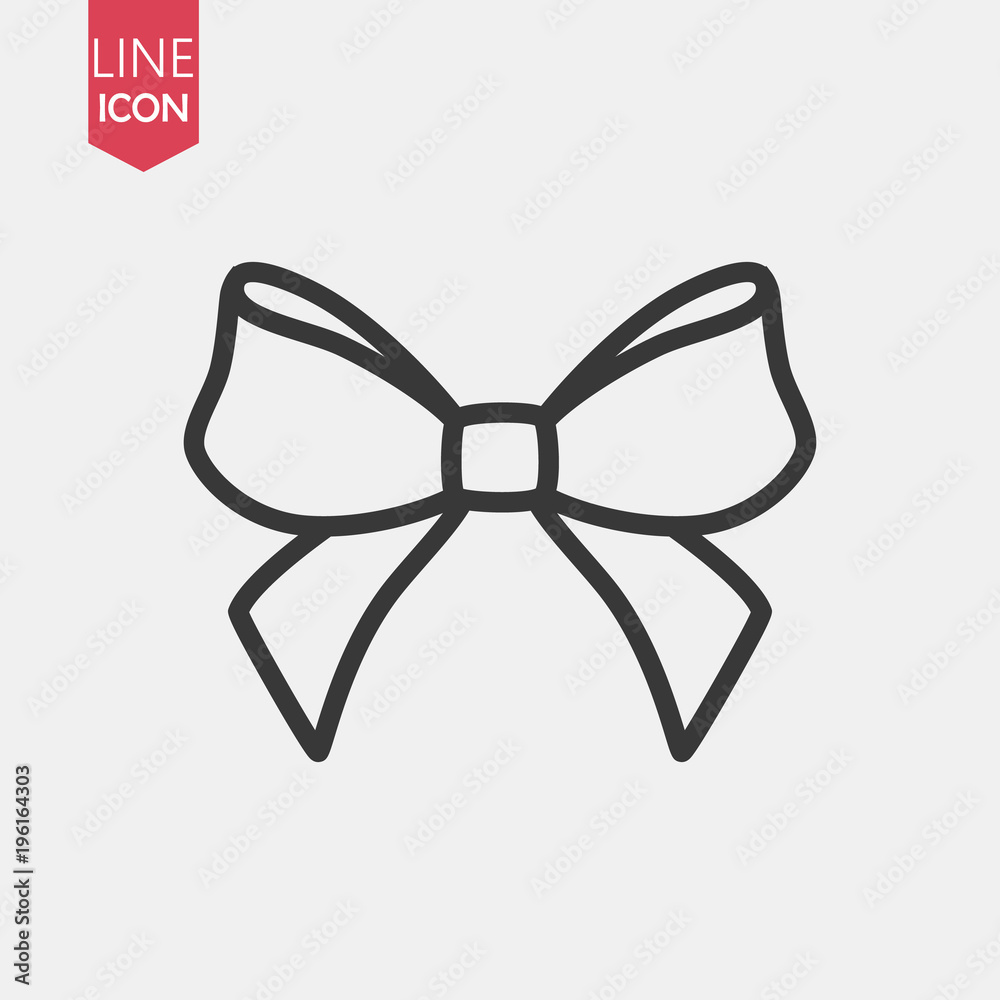 Bow line icon in trendy flat style isolated on white background. Ribbon ...