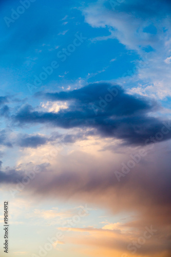 Beautiful clouds in the sky at sunset