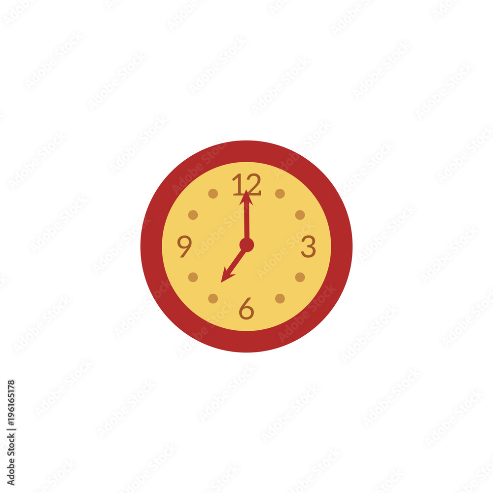 vector flat analog wall mounted simple modern circle white colored clock with blue frame icon for your design. Time management symbol. Isolated illustration on a white background. vector flat analog wall mounted simple modern circle white colored clock with blue frame icon for your design. Time management symbol. Isolated illustration on a white background.