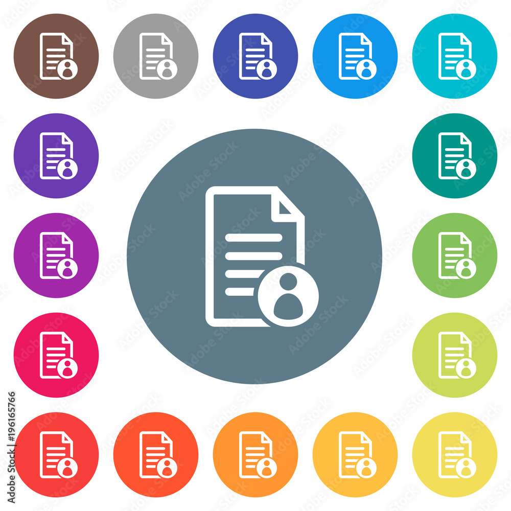 Document owner flat white icons on round color backgrounds Document owner flat white icons on round color backgrounds