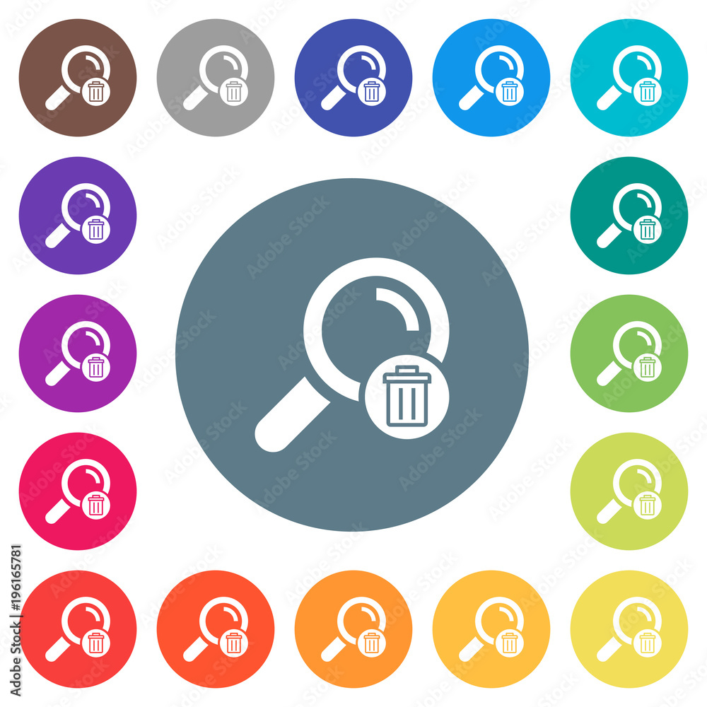 Delete search flat white icons on round color backgrounds Delete search flat white icons on round color backgrounds