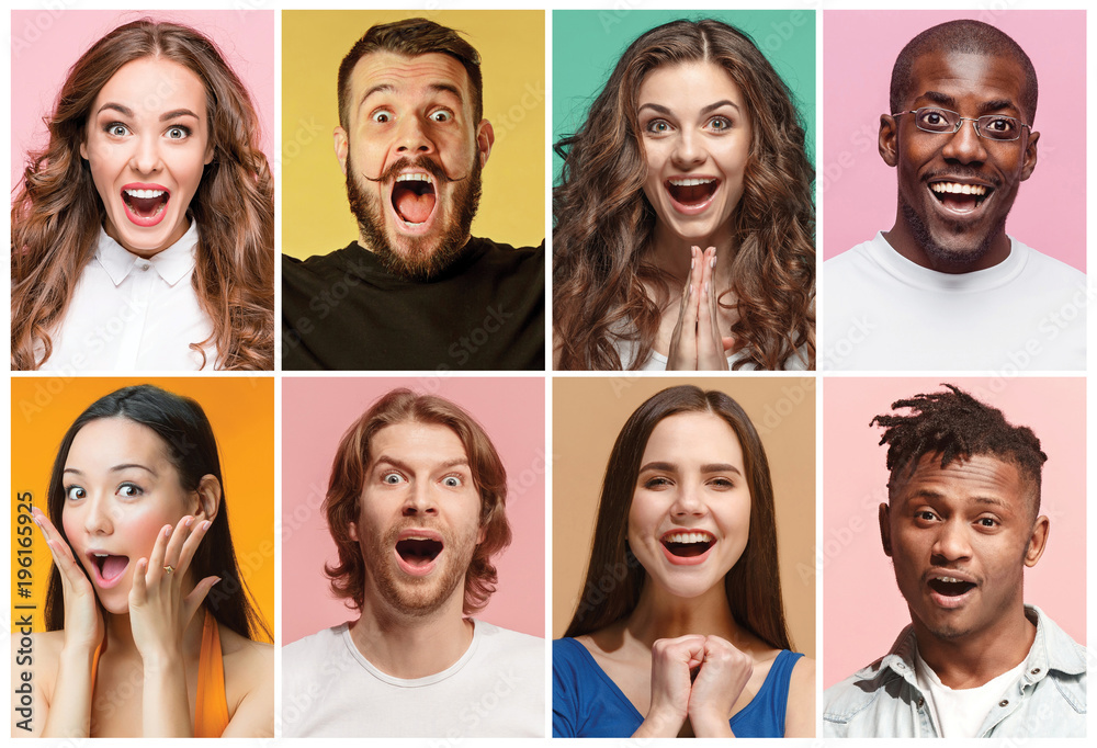 The collage of surprised people The collage of surprised people