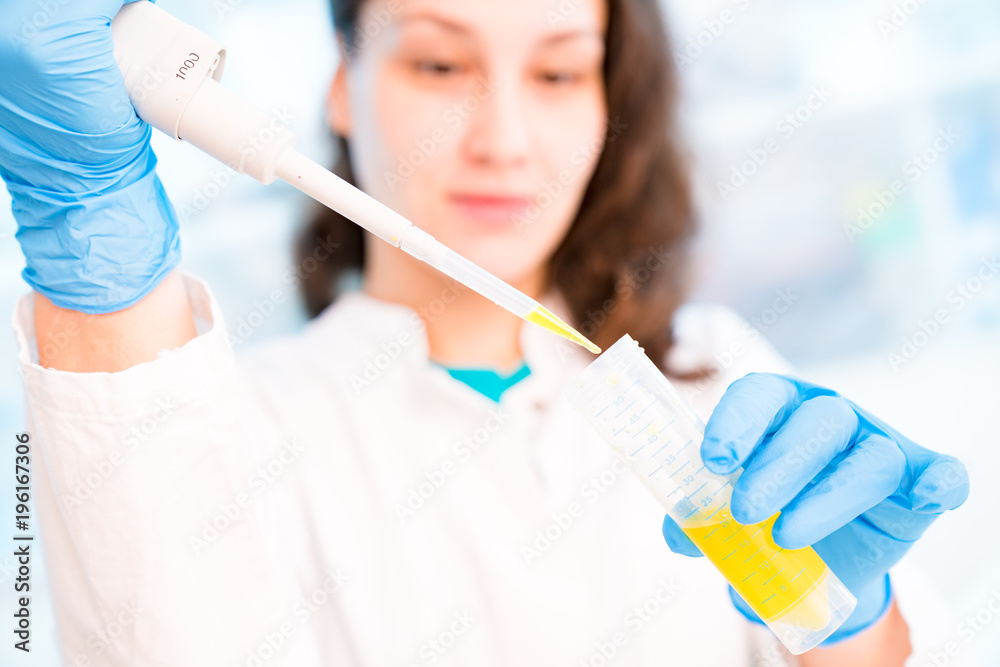 Young woman in microbiological laboratory Young woman in microbiological laboratory