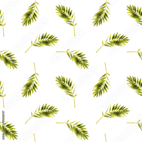 Abstract seamless floral pattern with leaves