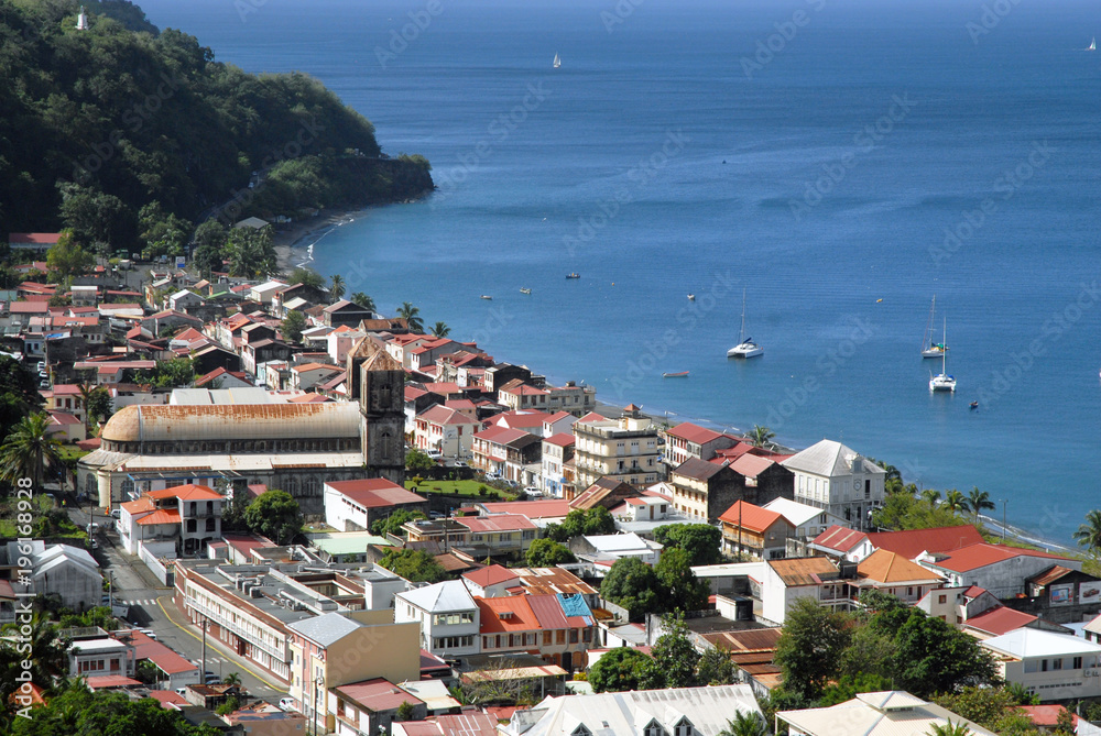 Ville de Saint-Pierre, vue générale, Martinique (Département d'outre-mer)