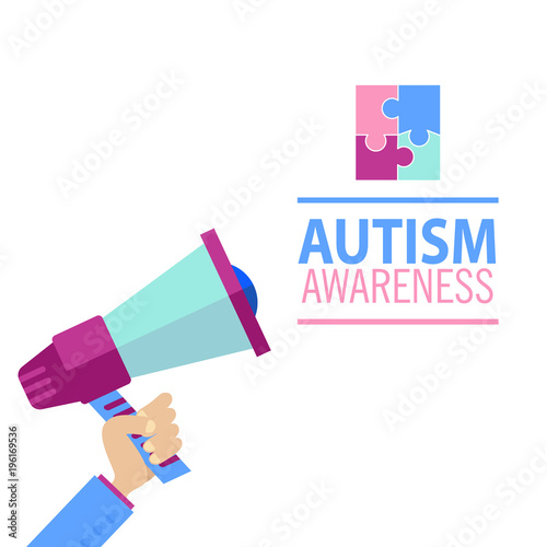  Emblem made from puzzle pieces and autism colors