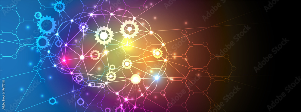Obraz premium Artificial intelligence. Technology web background. Virtual concept