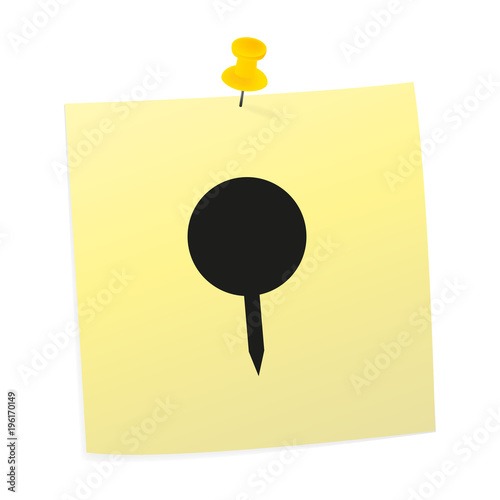 Notizzettel gelb - Stecknadel