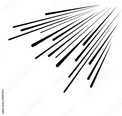 Set of isolated speed lines. The effect of movement to your design. Black lines on a transparent background.The flying particles.vector illustration.The movement forward