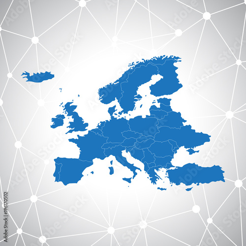 Political europe map, illustration