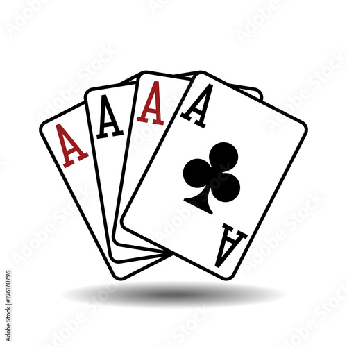 Four aces playing cards vector illustration