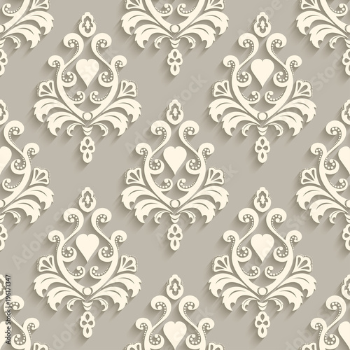 Fototapeta Naklejka Na Ścianę i Meble -  Seamless wallpapers in the style of Baroque . Illustration for your design