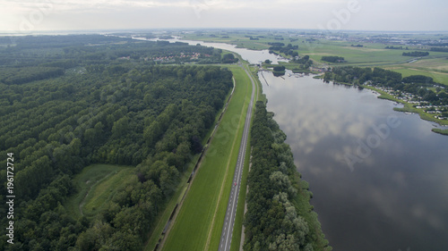Drone view of polders in Flevoland