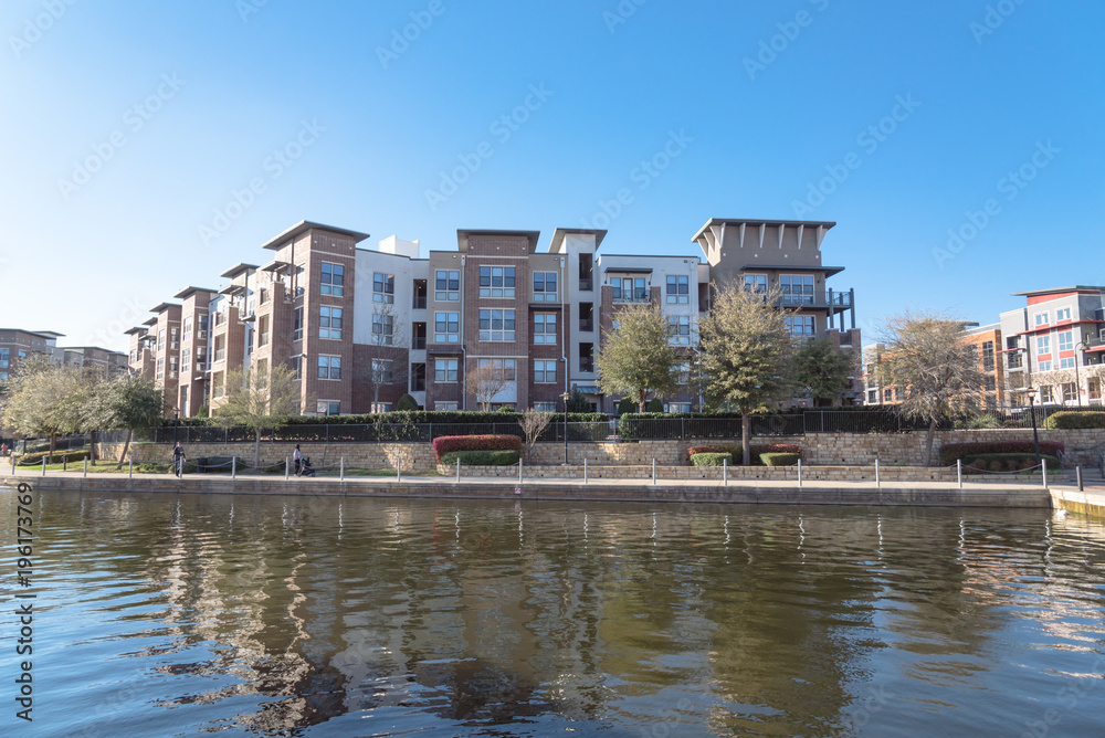Typical lakeside apartment building complex at Lake Carolyn, Las