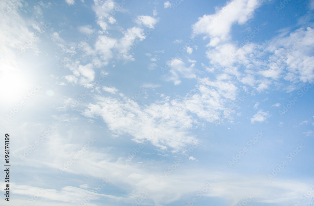 White clouds on the blue sky. Sky texture