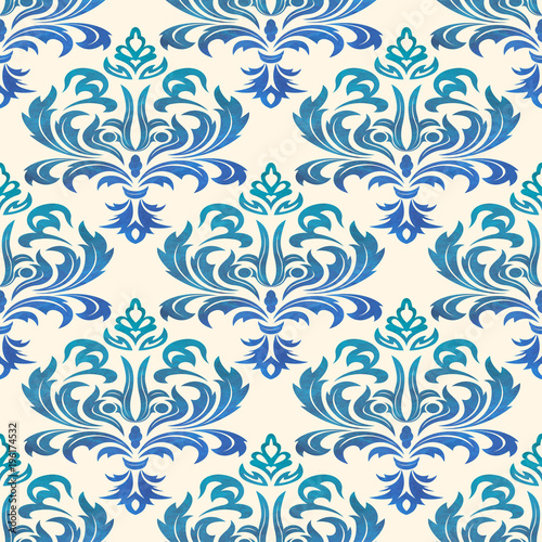 Watercolor seamless wallpapers in the style of Baroque . Modern Illustration