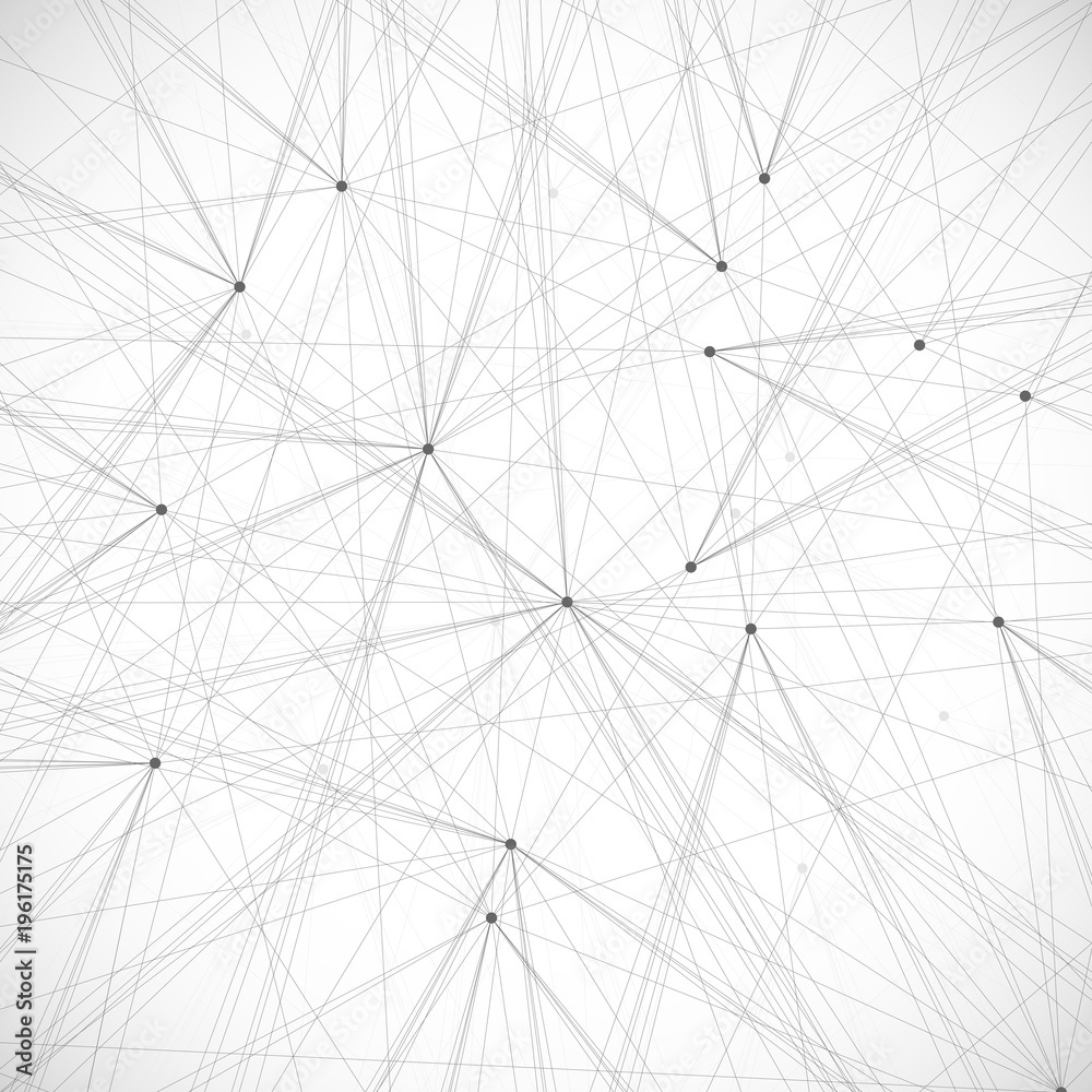 Grey graphic background illustration dots with connections for your design