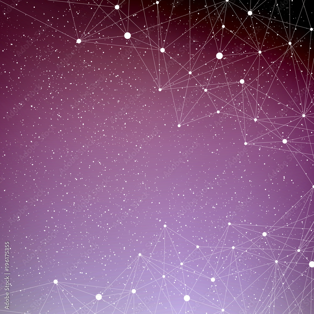 Fototapeta premium Molecule and communication illustration with connected dots, lines. Graphic background for your design