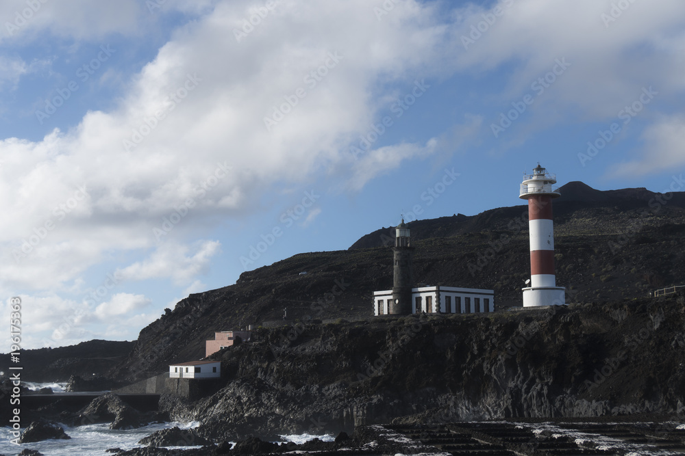 The Lighthouse at the Salinas de Fuencaliente (Salt fields of Fuencaliente) in the south of the island of La Palma / Canary Islands