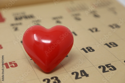 heart with calendar background
