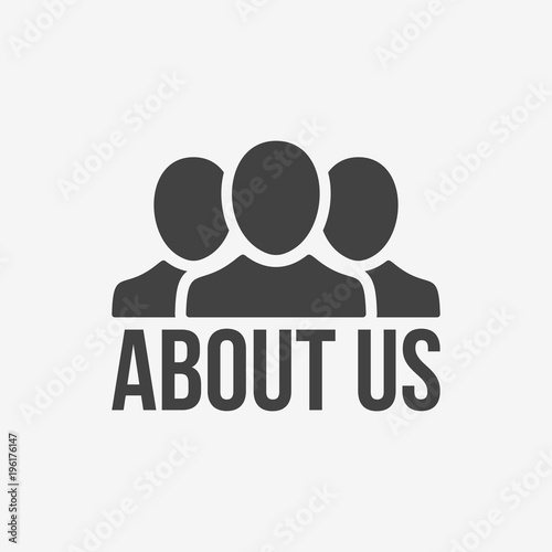 About us icon,  company, info sign About us icon and who we are symbol