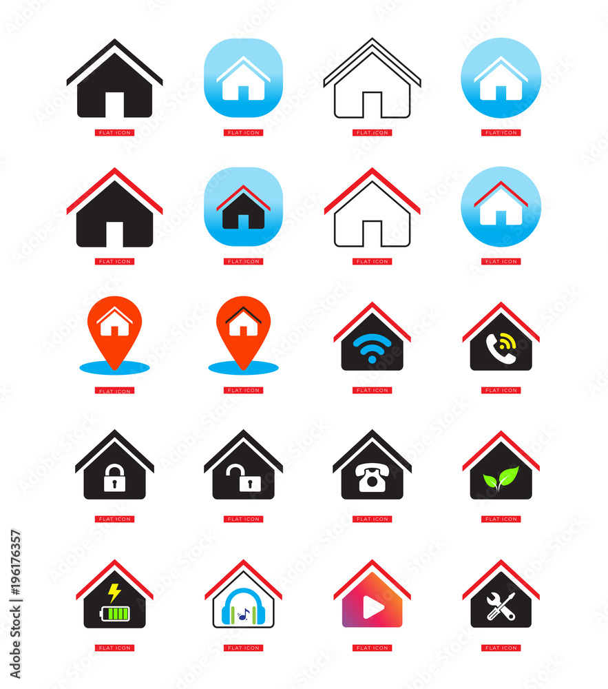 Home Set Pack Vector Icon Home Set Pack Vector Icon