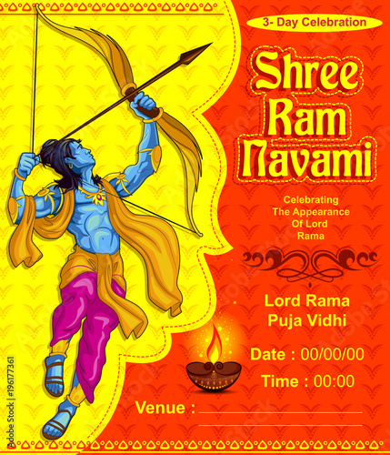 illustration for lord ram navami festival poster