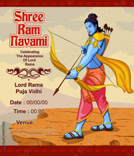 illustration for lord ram navami festival poster