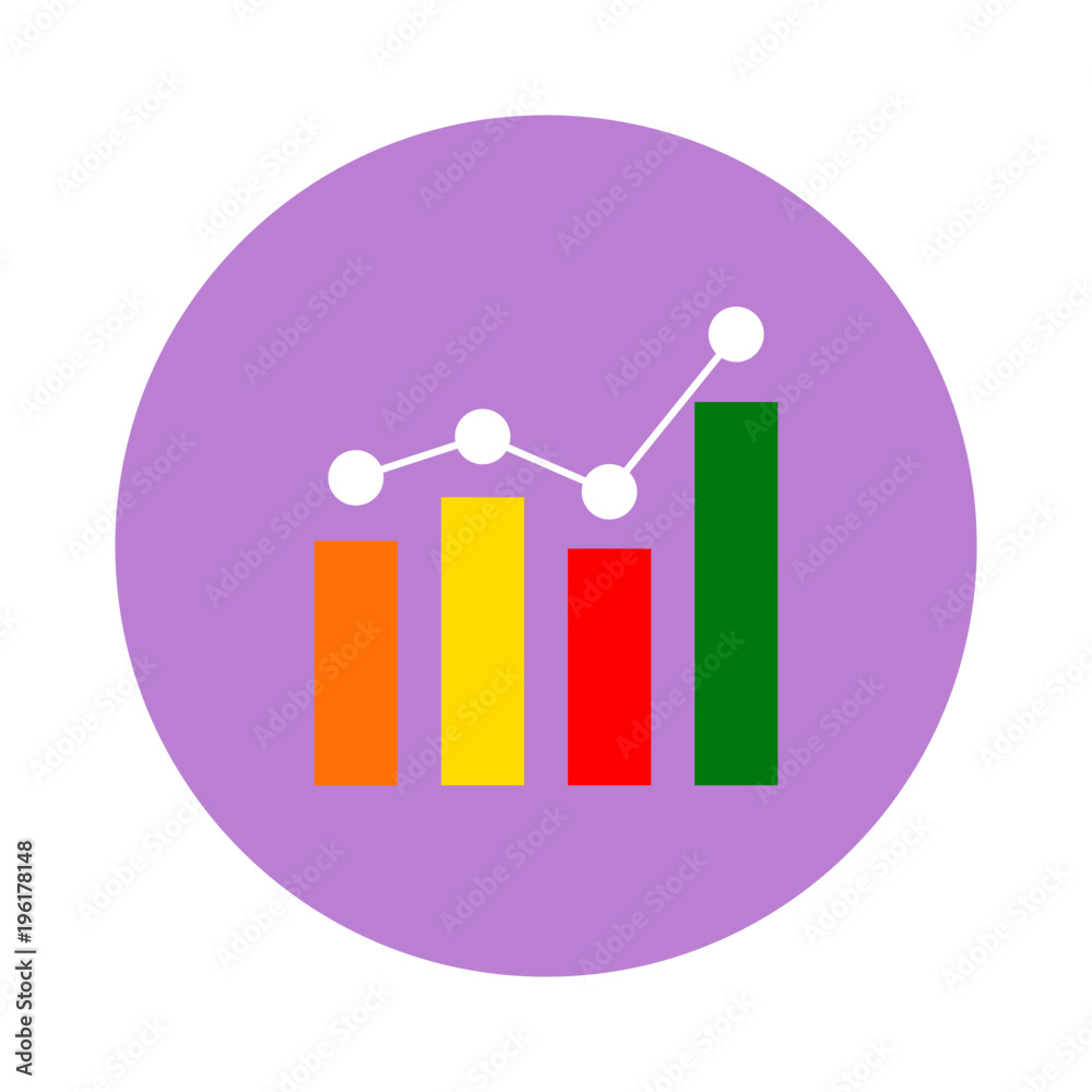 Growth chart colored icon, logo