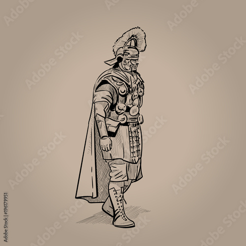Centurion, Roman legion. Digital Sketch Hand Drawing Fototapet