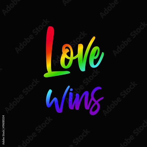 LGBT concept with rainbow flag and Lettering against homosexual discrimination. Vector hand drawn