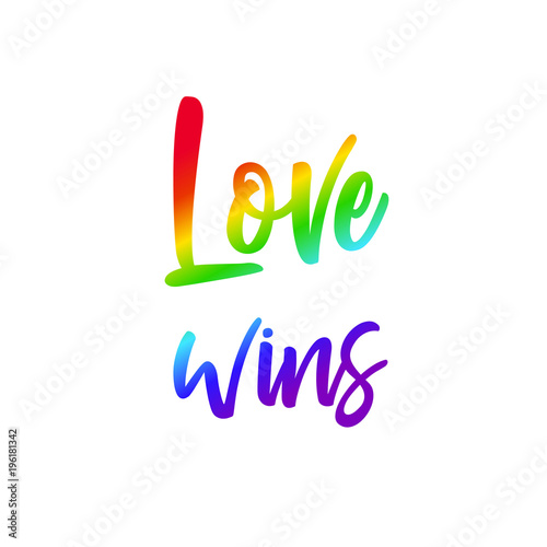 LGBT concept with rainbow flag and Lettering against homosexual discrimination. Vector hand drawn