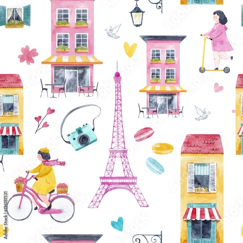 Tapety Akwarela dziecko wektor wzór