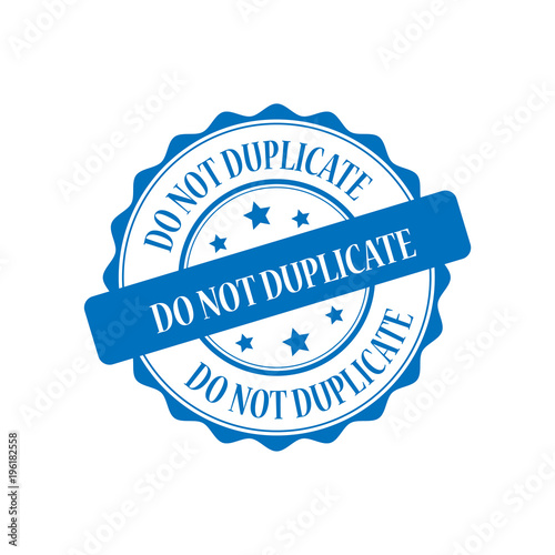 Do not duplicate blue stamp illustration