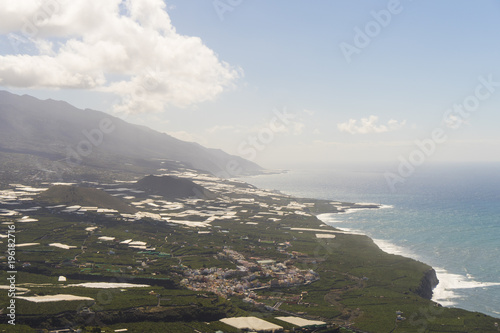 Beautiful View over the Cities Los Llanos de Aridane and Puerto Naos at La Palma / Canary Islands photo