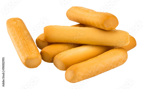 Canvas Print Bread sticks isolated on white background. With clipping path