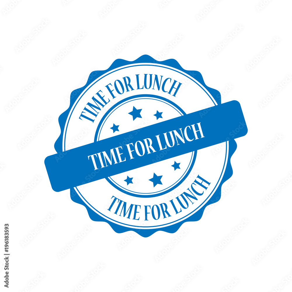 Obraz premium Time for lunch blue stamp illustration