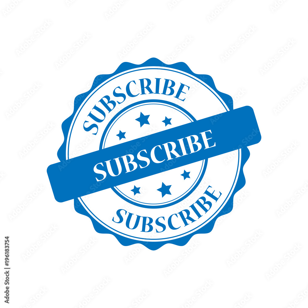 Obraz premium Subscribe blue stamp illustration