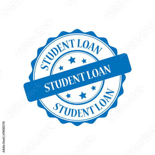 Student loan blue stamp illustration