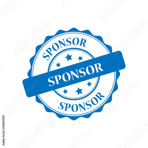 Sponsor blue stamp illustration