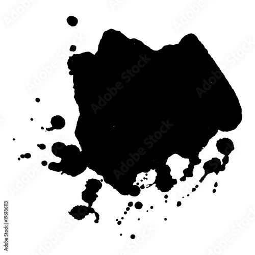 Abstract black ink blot background. Grunge texture for cards and flyers design.