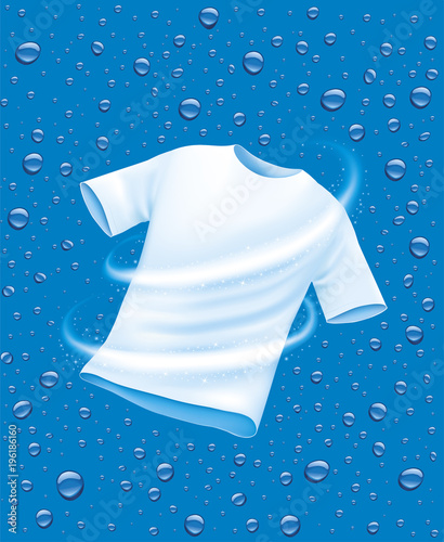 white shirt washing in water