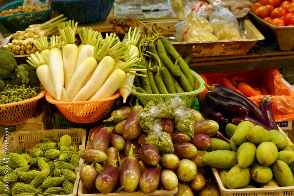 Food - Fresh fruit and vegetables at food market