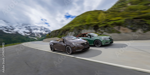 Cuadro en lienzo CG Cars Cabriofun am St. Gotthard