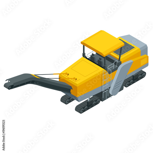 Isometric pavement milling, cold planing, asphalt milling, or profiling. Process of removing part of the surface of a paved area such as a road, bridge, or parking lot.