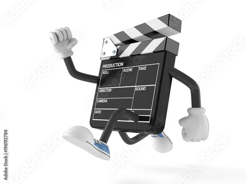 Film slate character running photo