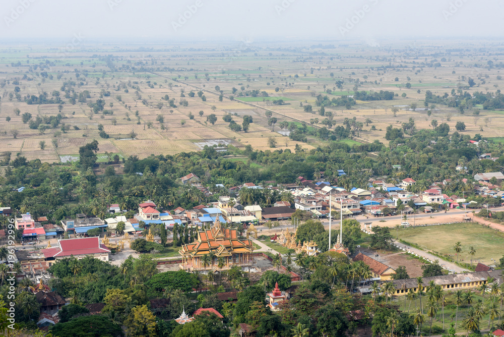 View from mount Phnom Sampeau at Battambang