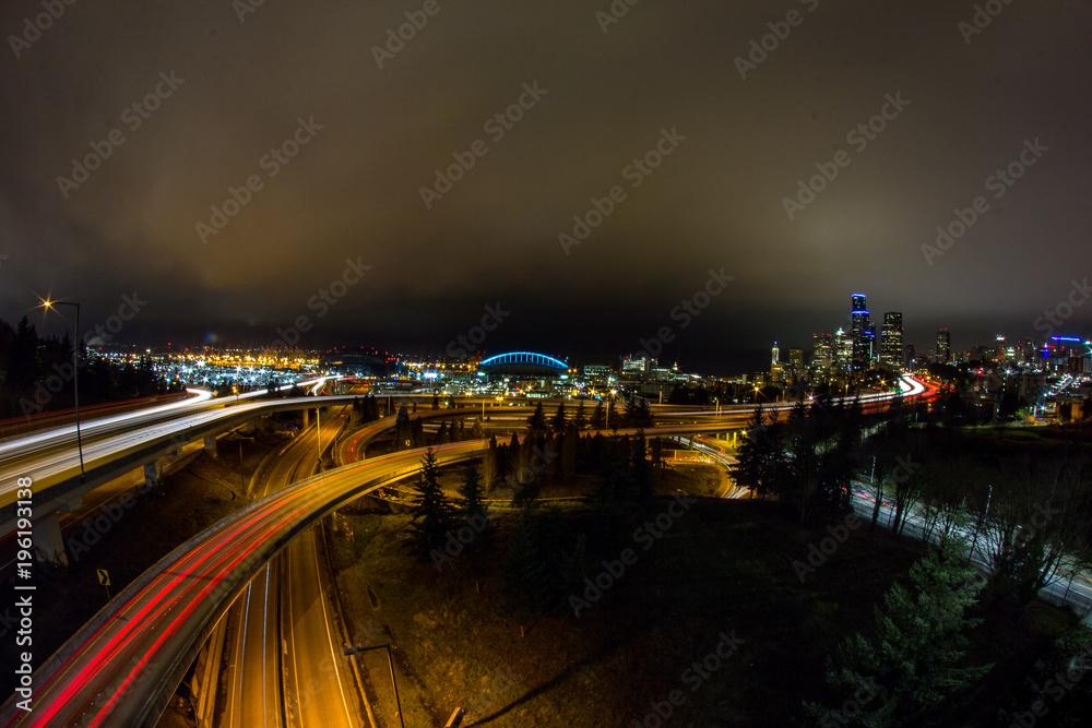 Obraz premium Seattle Light Trails